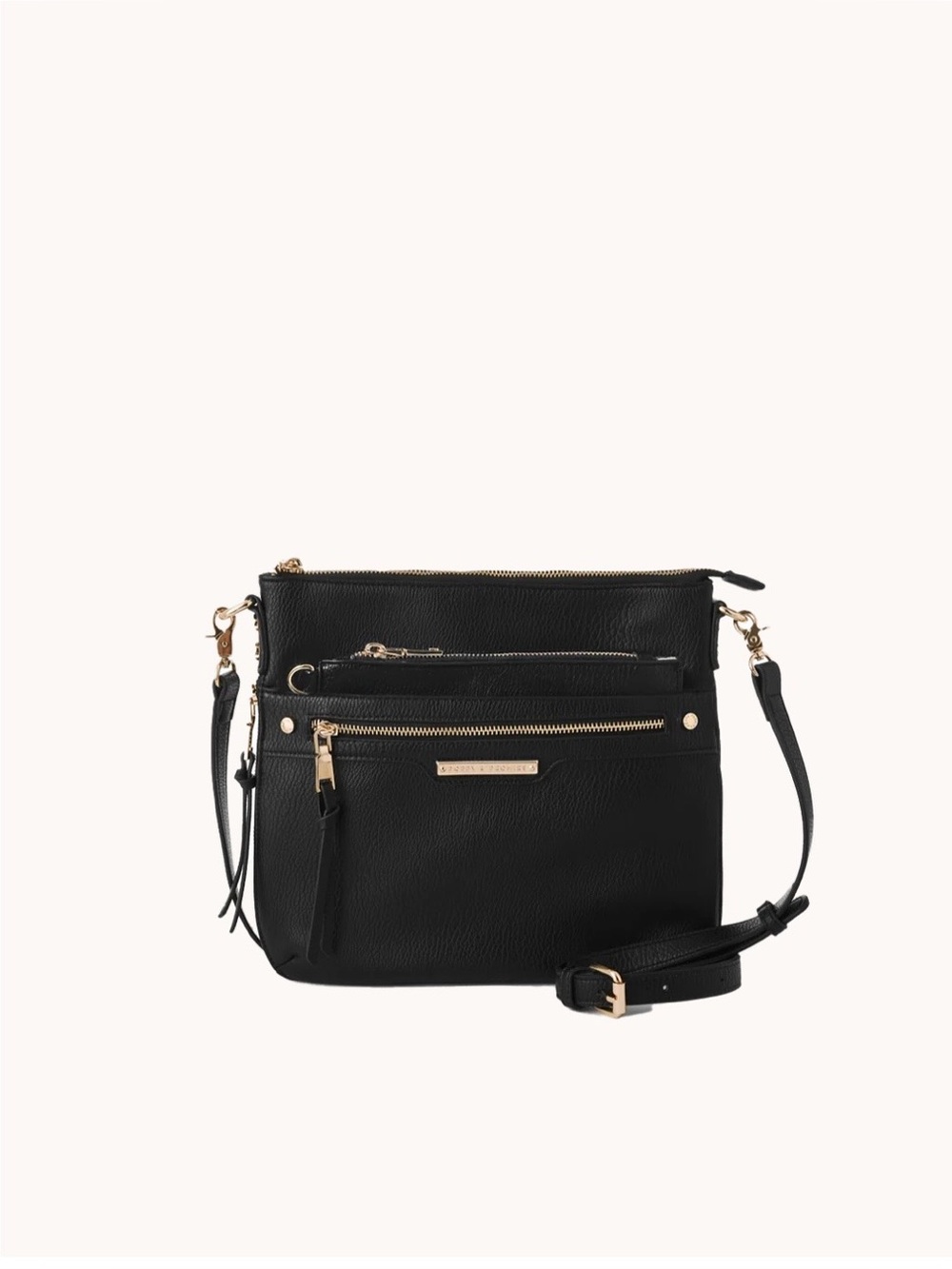 Poppy and Peonies Everyday Crossbody in Black